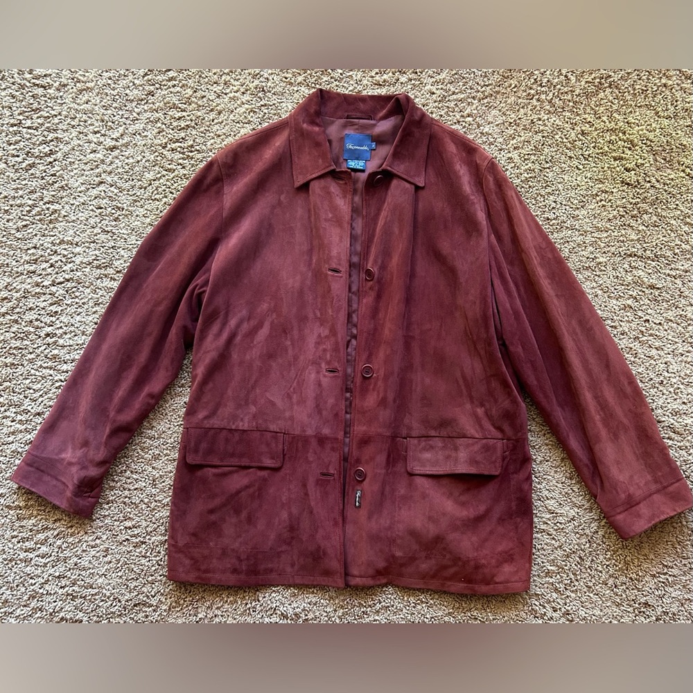 Vintage Faconnable Goat Skin Burgundy Leather Jacket